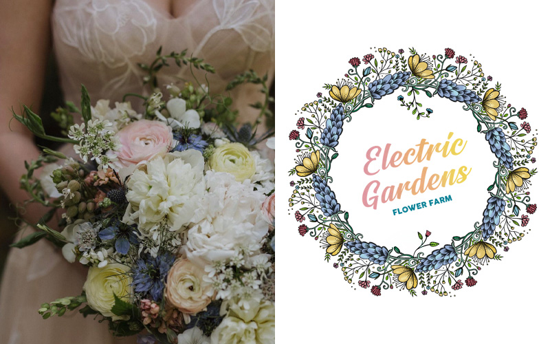 Electric Gardens Flower Farm Brochure Logo